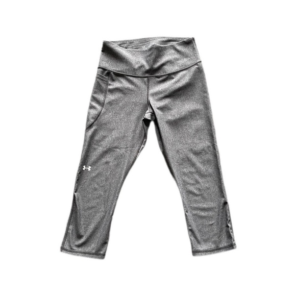 Under Armour Gray Compression HeatGear High Waisted Pocketed Capris Women’s M - Picture 1 of 8